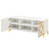 Gold Lux free-standing TV cabinet in White