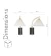 KIANIA Single Light Black and Brass Wall Fitting with White Shade