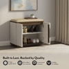 Baltoro Engineered Wood Shoe Rack with Seating in White Finish