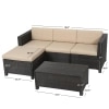 Magnolia  Outdoor Set in Black Colour (1 Sofa, 1 Ottoman & 1 Table)