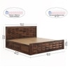 Diamond Solid Wood King  Size Bed With Drawer & Box Storage (Provincial Teak Finish)