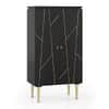 Dante Solid Wood Bar Cabinet (Black Finish)