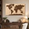 The Castle Decor World Map Wall Art Design 9 Wooden Framed 27x48 Inch