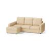 Apollo Sofa (Colour : Pearl, Cushion : Soft, Back Type : High Back, Seating Capacity : Left Aligned 2 Seater + Left Aligned Chaise + Ottoman)