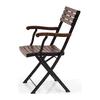 Masai Solid Wood Outdoor Arm Chair in Dark Teak Colour - Set of 1