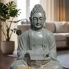 Lotus Buddha Grey Fiber Glass  Indoor Water Fountain