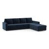 Apollo Compact Sofa (Colour : Cobalt, Cushion : Soft, Back Type : Regular, Seating Capacity : Right Aligned 3 Seater + Right Aligned Chaise)