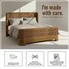 Heritage Cane Upholstered Queen Size Bed in Linen With Oak wood Frame