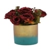 Artificial Red Roses With A Ceramic Pot