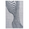 Handmade Wool Silk Area Rug Modern Wave Grey 3 x 5 Feet Carpet