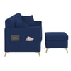 Daraco Velvet L shape 5 Seater Sofa in Navy Blue Color