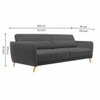 Rockson Fabric Sofa (Dark Grey)