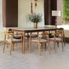Dado Solid Wood Dining Table with Six Chairs in White Colour