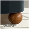 Nobella Opal King Size Bed in Grey Blue Velvet with Spherical Legs, Oak Wood Frame & Hydraulic Storage