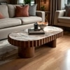 Doric Solid Wood Coffee Table in Brown Colour