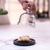 Ireka Homes Dusk Acacia Wood Cake Stand with Glass Dome