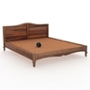 Owen Solid Wood Queen Size Non Storage Bed In Urban Teak Finish