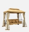 Fribourg Garden Gazebo Swing Cum Bed In Beige Finish