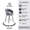 Doe Buck Mixoy Velvet Bar Stool in Emerald Grey Colour with Gold Accents