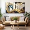 The Castle Decor Vastu Modern Horses Wall Art Set of 5 27x48 Inch