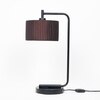 Bond Black Metal Study Table Lamp With Dark Brown Silk Shade