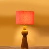 Devansh Orange Cotton Table Lamp With  Wood Natural Base (7X18.25 Inches)-5
