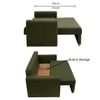 Baruna 2 Seater Velvet Pull Out Sofa Cum Bed with Storage In Green Color
