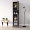 Hexa Red Wooden 2 Door Wardrobe with Hanging Space in Slate Grey Colour