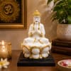 Devotional Sacred Serenity Buddha Statue in White Colour