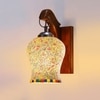 Devansh Solid Wood Electric Wall Light in Brown Colour with Multi Shade Count of 1 Light