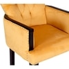 Arista Sheesham Wood Lounge Chair In Yellow Velvet Upholstery