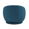 Lorna Swivel Solid Wood Round Chair in T Blue Colour