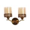 Eliante Gyan Iron Wall Light With Glass In Gold Colour