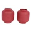 Textured Flower Pot Set Of 2 In Maroon Colour