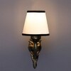 Devansh Metal Electric Wall Light in Antique Gold Colour with White & Black Shade Count of 1 Light