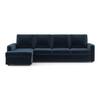 Apollo Compact Sofa (Colour : Cobalt, Cushion : Soft, Back Type : High Back, Seating Capacity : Left Aligned 3 Seater + Left Aligned Chaise + Ottoman)