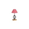 Phoebe Pink Jute Table lamp with Wood & Iron Base