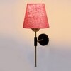 Devansh Metal Electric Wall Light in Black Colour with Pink Shade Count of 1 Light