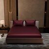 Stoa Paris 300TC UltrSatin Double Bedsheet Set Satin Double Velvet Wine
