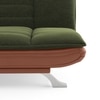 Edo 3 Seater Click Clack Sofa Cum Bed In Dual Tone Moss Green And Seinna Brown Leatherette Colour