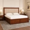 Tarang Solid Wood Compact Queen Bed Hydraulic Storage Provincial Teak Finish Mattress 60 x 72 Inches