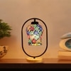 Devansh Multicolor Glass Wooden & Iron  Table Lamp -17 Inch Height  -Apl4