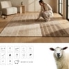 Handmade Wool Area Rug Modern Abstract Brown Beige 5 x 8 Feet Carpet