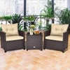 Carry Bird Wicker Patio Furniture Outdoor Balcony Chairs In Red Colour