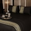 Stoa Paris Satin Bedsheet for Double Bed (228 Cm x 254 cm) with 2 Pillow Covers heet for Black Black