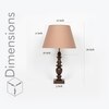 Akira hand crafted Solid wood walnut finish Table Lamp With Beige Cotton Shade