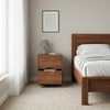 Zephyr Bedside Table in Amber Walnut Finish