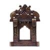 Desert Art Wooden Handpainted Peacock Jharokha Wall Hanging in Copper Colour
