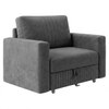 Alfon 1 Seater Velvet Pull Out Sofa Cum Bed with Storage In Dark Grey