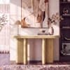 Vela Solid Wood and Banswara Console Table In White ash Finish
